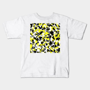 Yellow black white Camouflage Kids T-Shirt